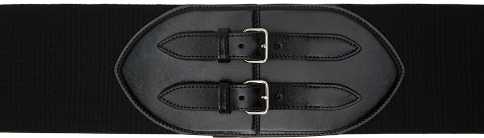 Neo leather corset belt in black - Alaia