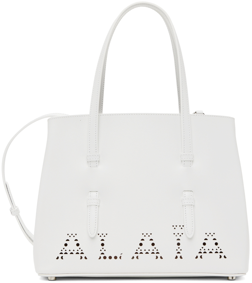 ALAÏA White Mina 25 Shoulder Bag SSENSE