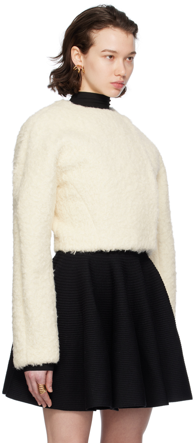 Shop Alaïa Off-white 'petite Veste' Jacket In 113 Naturel