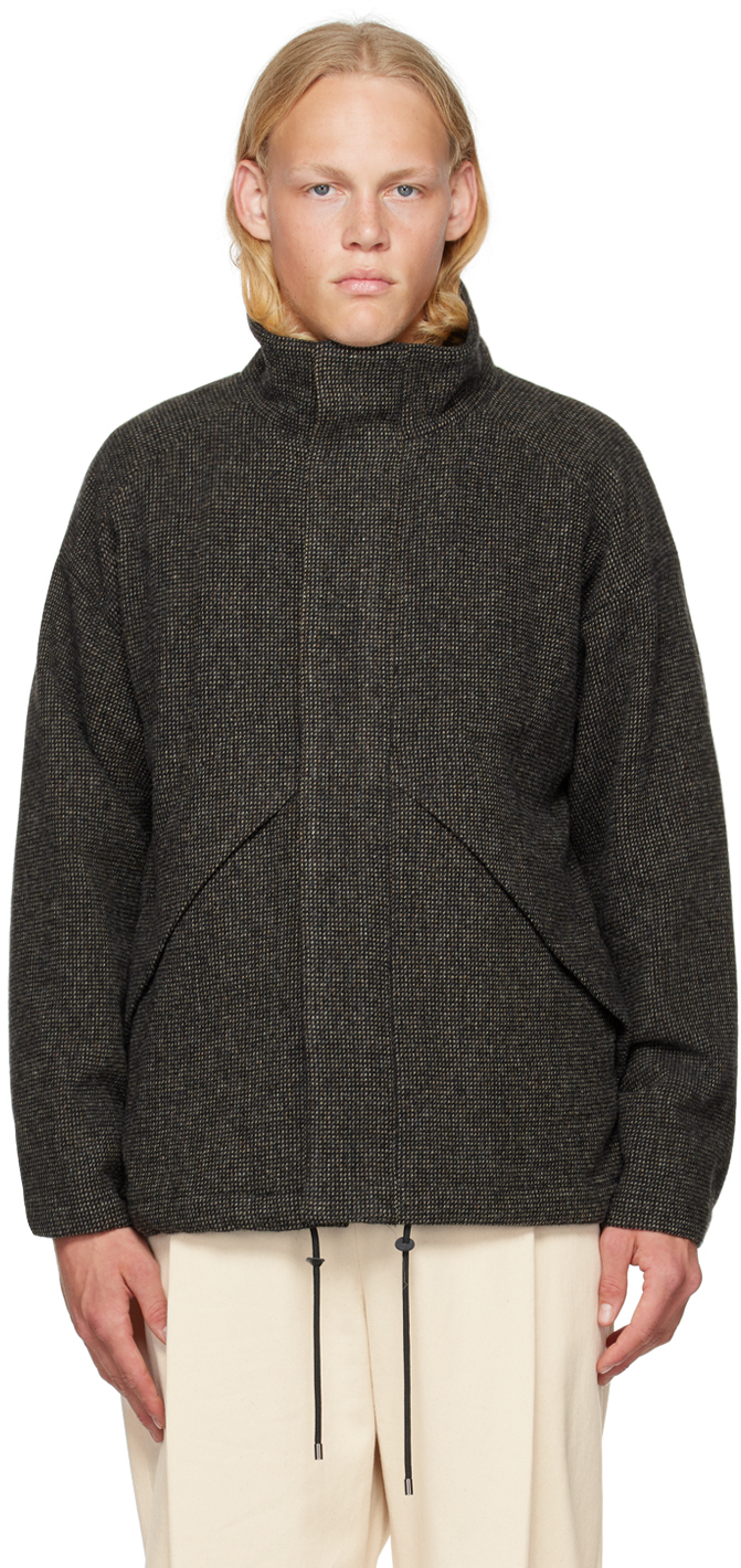 Auralee High-neck Wool-tweed Jacket In Gray | ModeSens