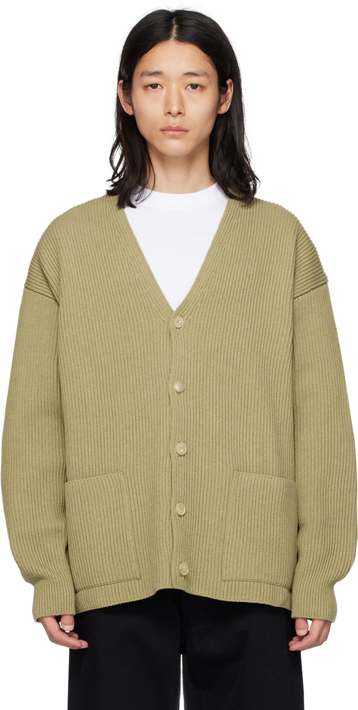Green Ribbed Sweater by AURALEE on Sale