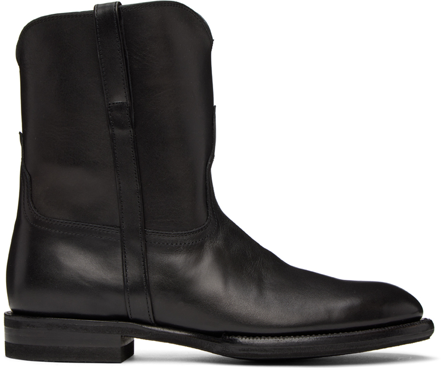 AURALEE: Black Leather Boots | SSENSE UK