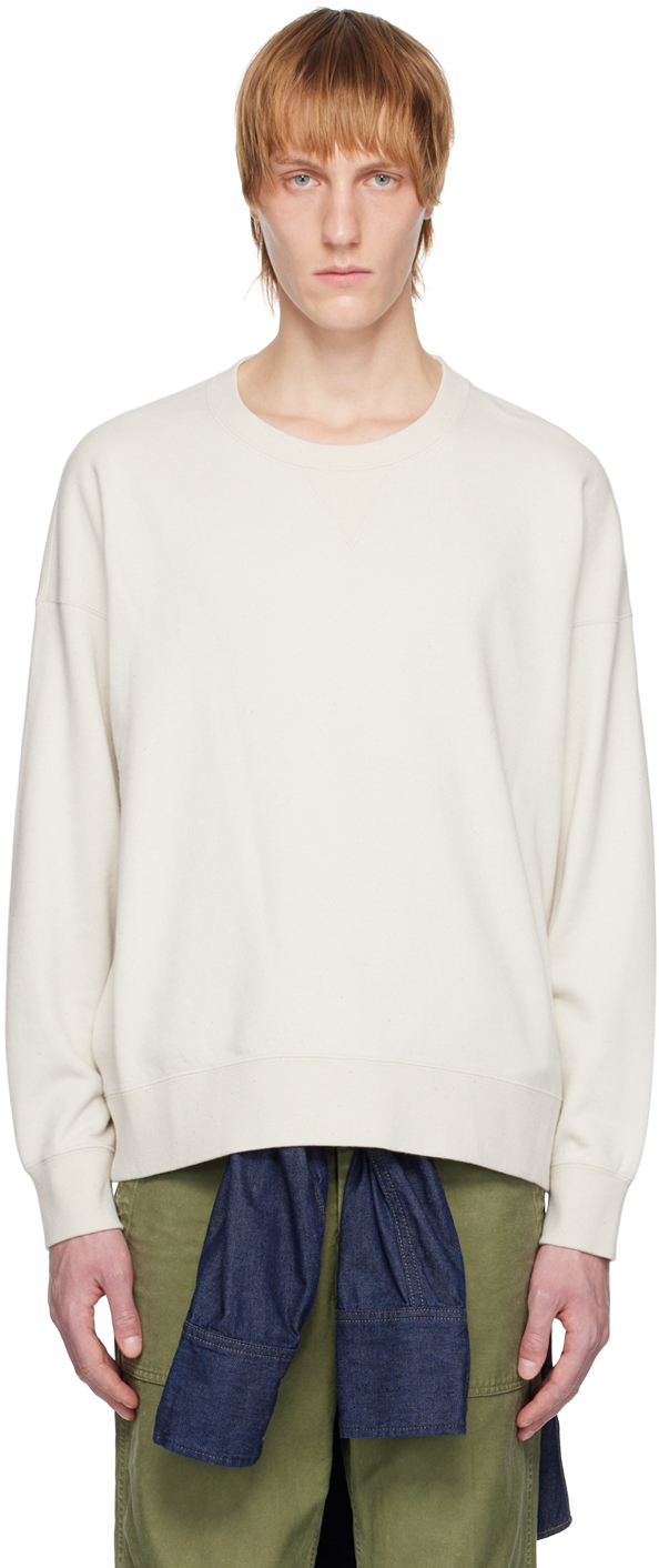 Shop Visvim Off-white Jumbo Sweatshirt In Ivory