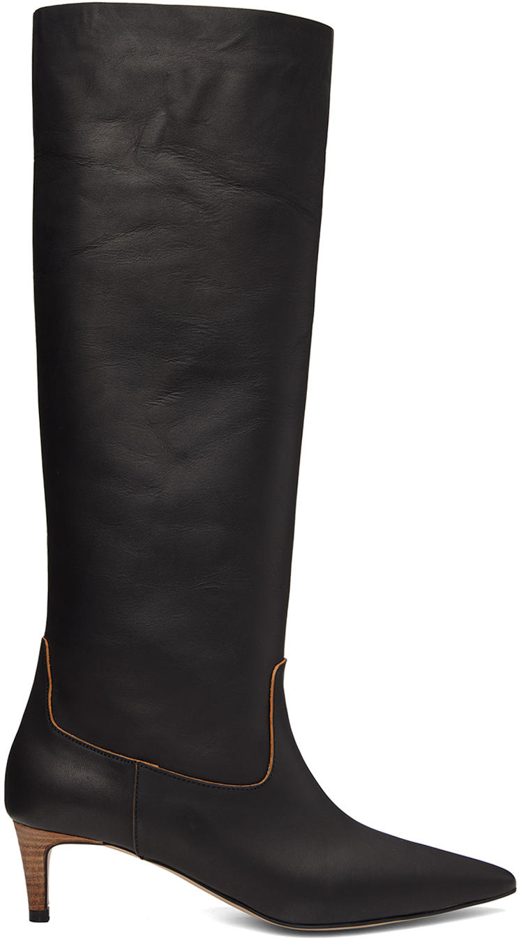 COMME SE-A SSENSE Exclusive Black Luxe Western Tall Boots