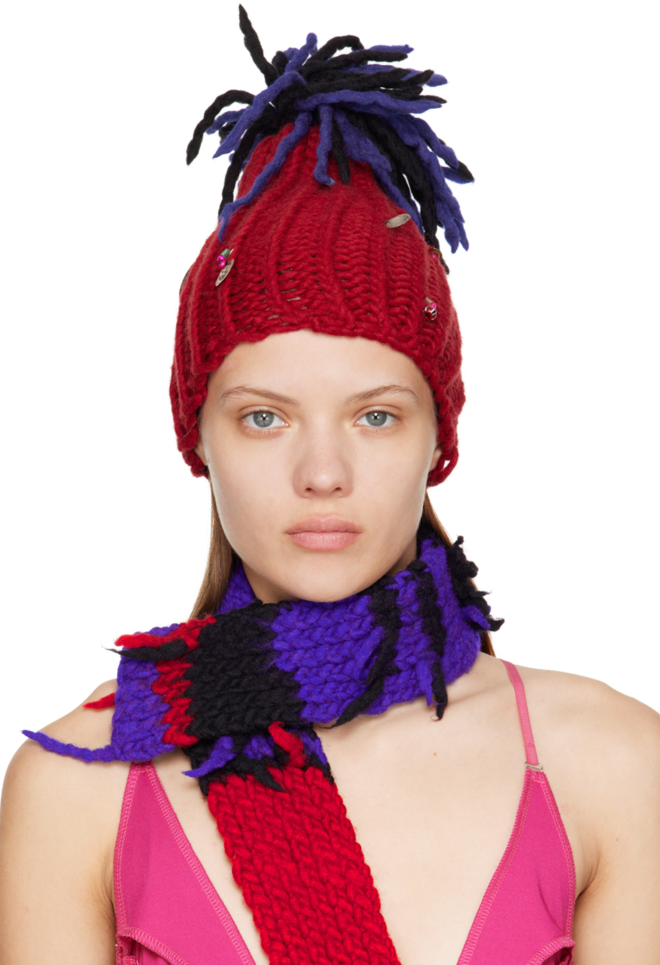 Ssense Femme Accessoires Bonnets & Chapeaux Bandeaux Bandeau multicolore en laine mérinos 