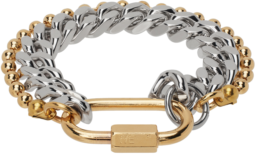 Ssense Uomo Accessori Gioielli Bracciali Transparent & Gold Buckle Bracelet 