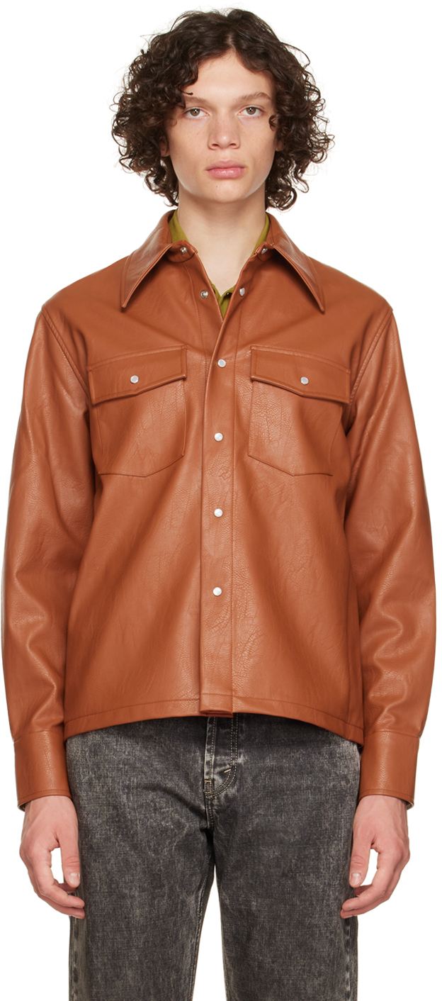 Brown Matsy Faux-Leather Jacket