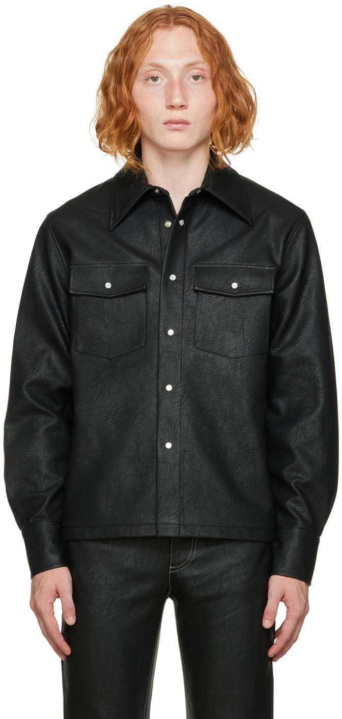 SSENSE Exclusive Black Matsy Faux-Leather Jacket