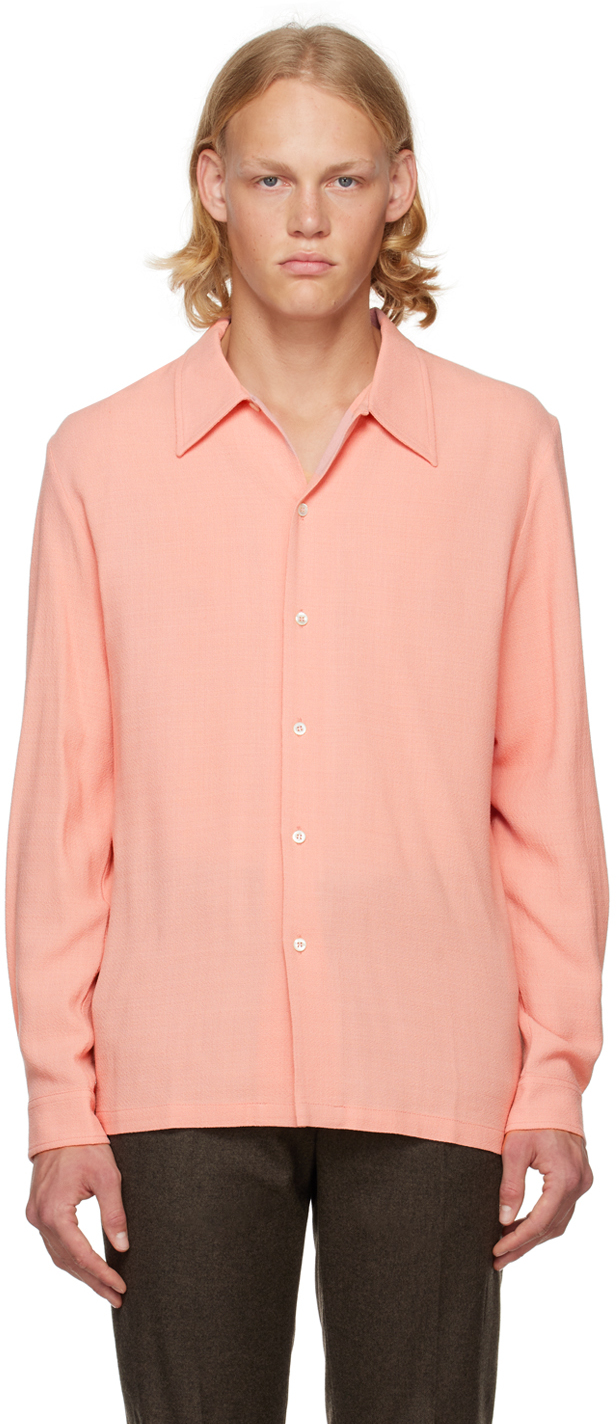 Rampoua Pleated-back Crepe Shirt In Pink