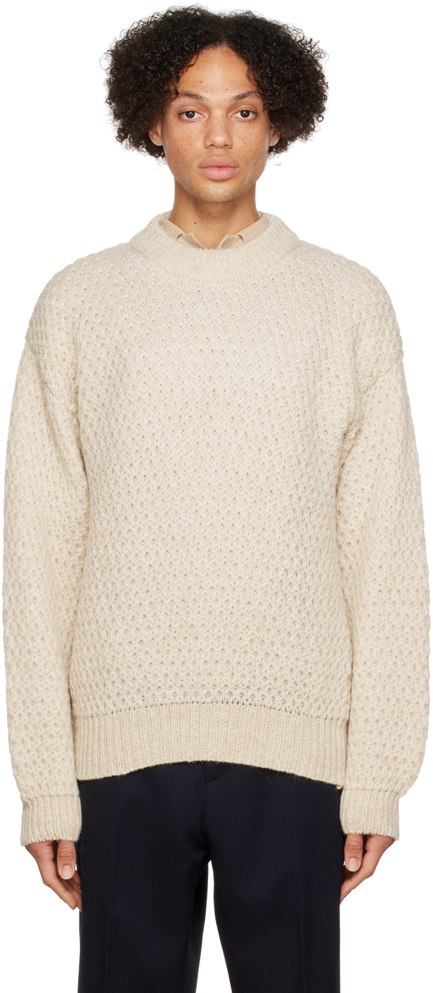 Séfr Beige Leonard Sweater In Two Tone Wool