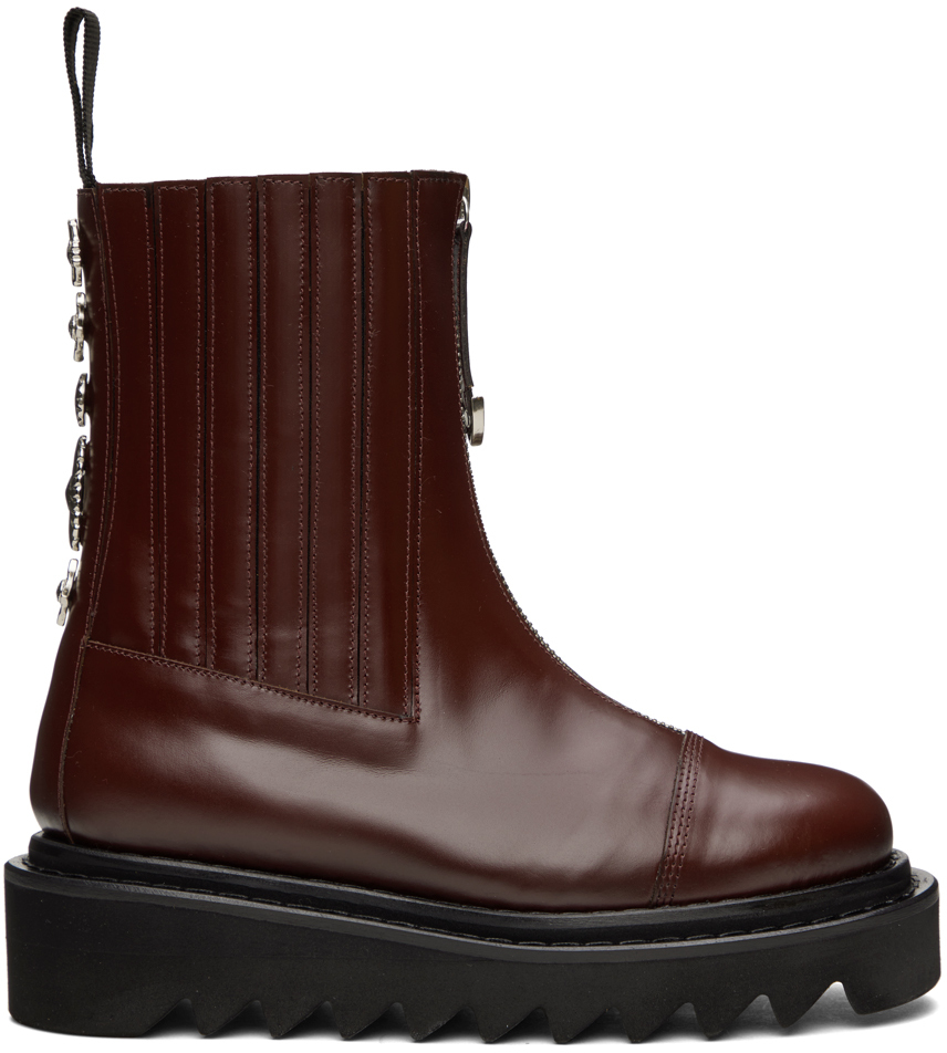 Burgundy Side Gore Zip Boots