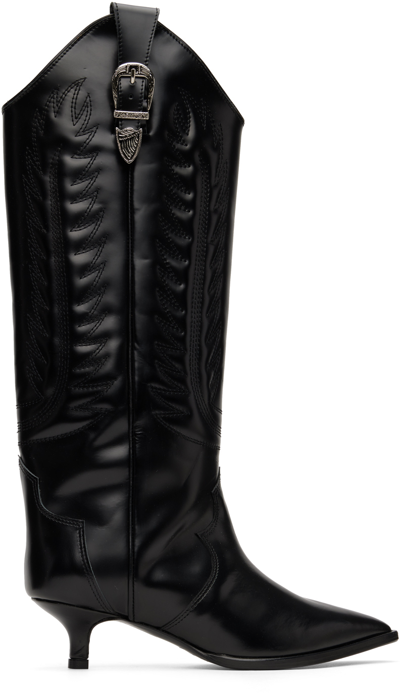 Toga Pulla: Black Western Tall Boots | SSENSE UK