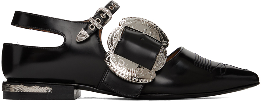 Toga Pulla Black Buckle Ballerina Flats | Smart Closet