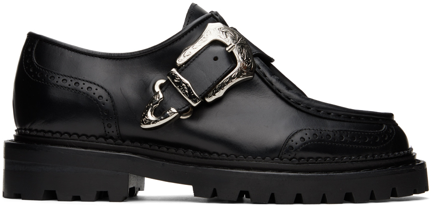Toga Ssense Exclusive Black Brogue Loafers In Aj121 Black
