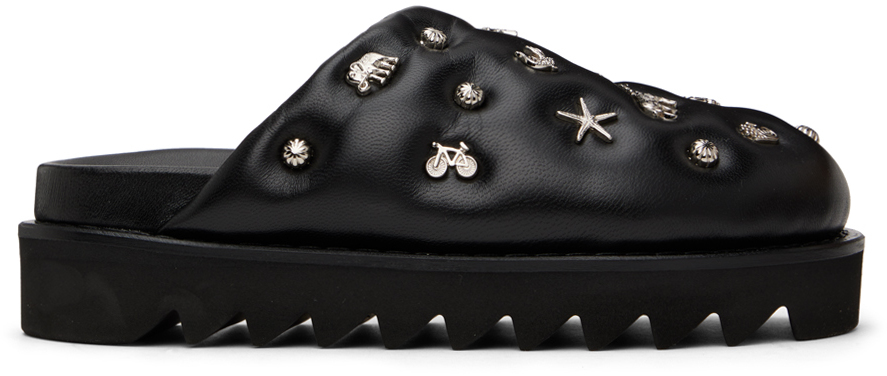 Black Embellished Loafers