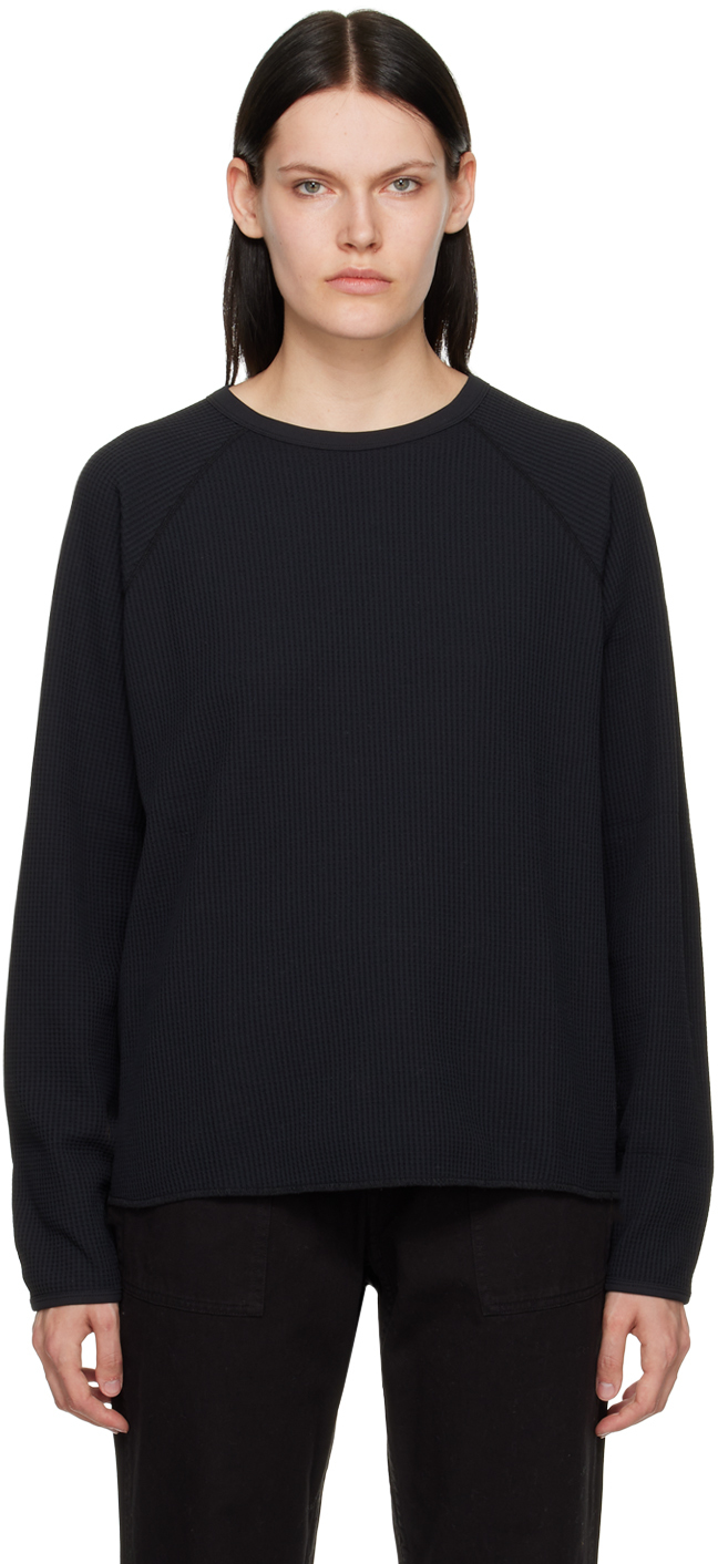 Goldwin: Black Thermal Long Sleeve T-Shirt | SSENSE