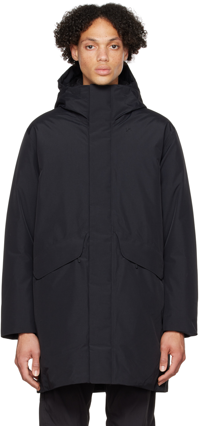 Black Hooded Down Jacket by Goldwin on Sale