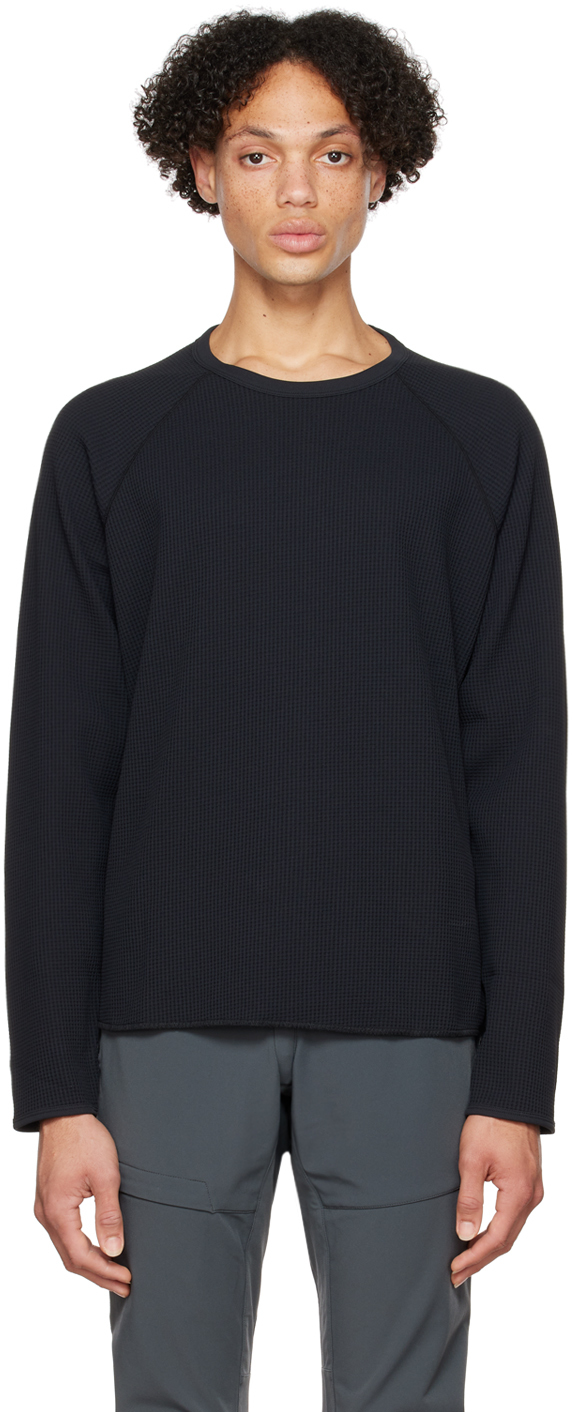 Black Thermal Long Sleeve T-Shirt by Goldwin on Sale
