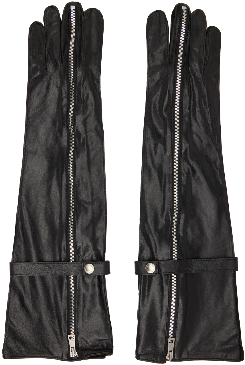Black Long Leather Gloves Ssense Donna Accessori Guanti 