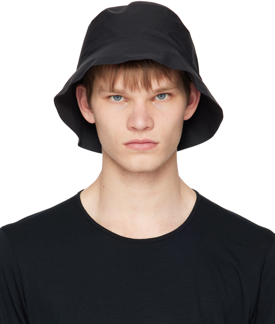 Veilance Black 3-layer Adjustable Bucket Hat In Schwarz