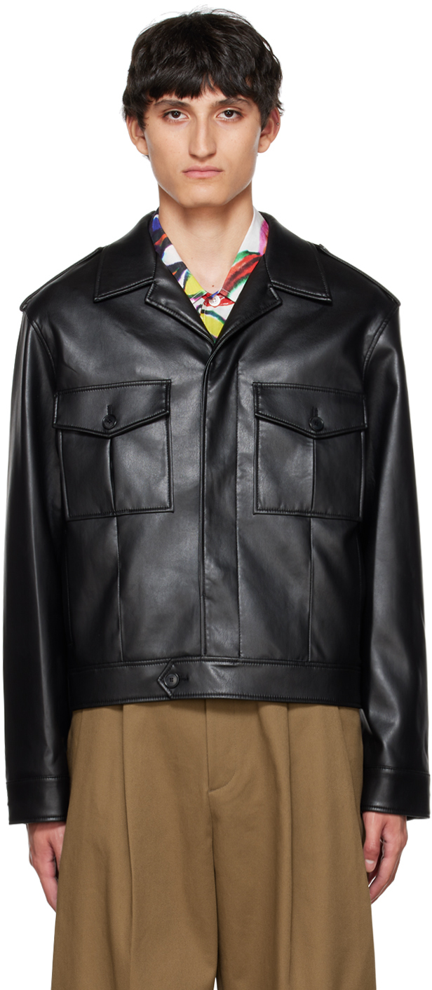 Ssense Uomo Abbigliamento Cappotti e giubbotti Giacche Giacche di pelle Black Car Leather Jacket 