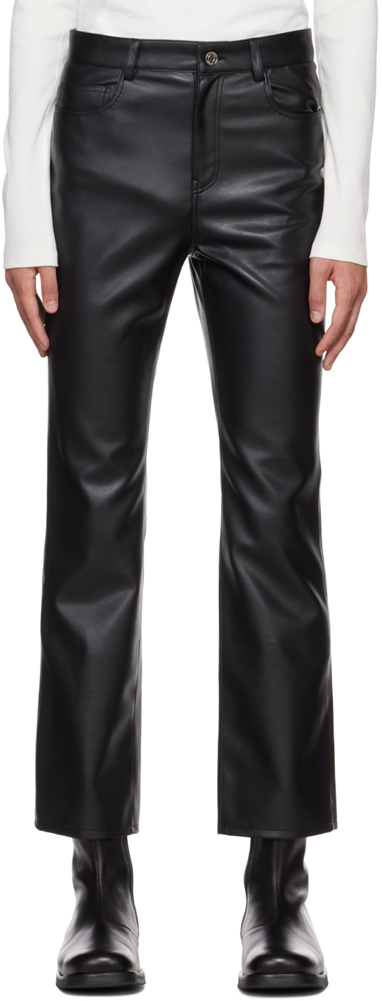 SSENSE Exclusive Black Faux-Leather Pants
