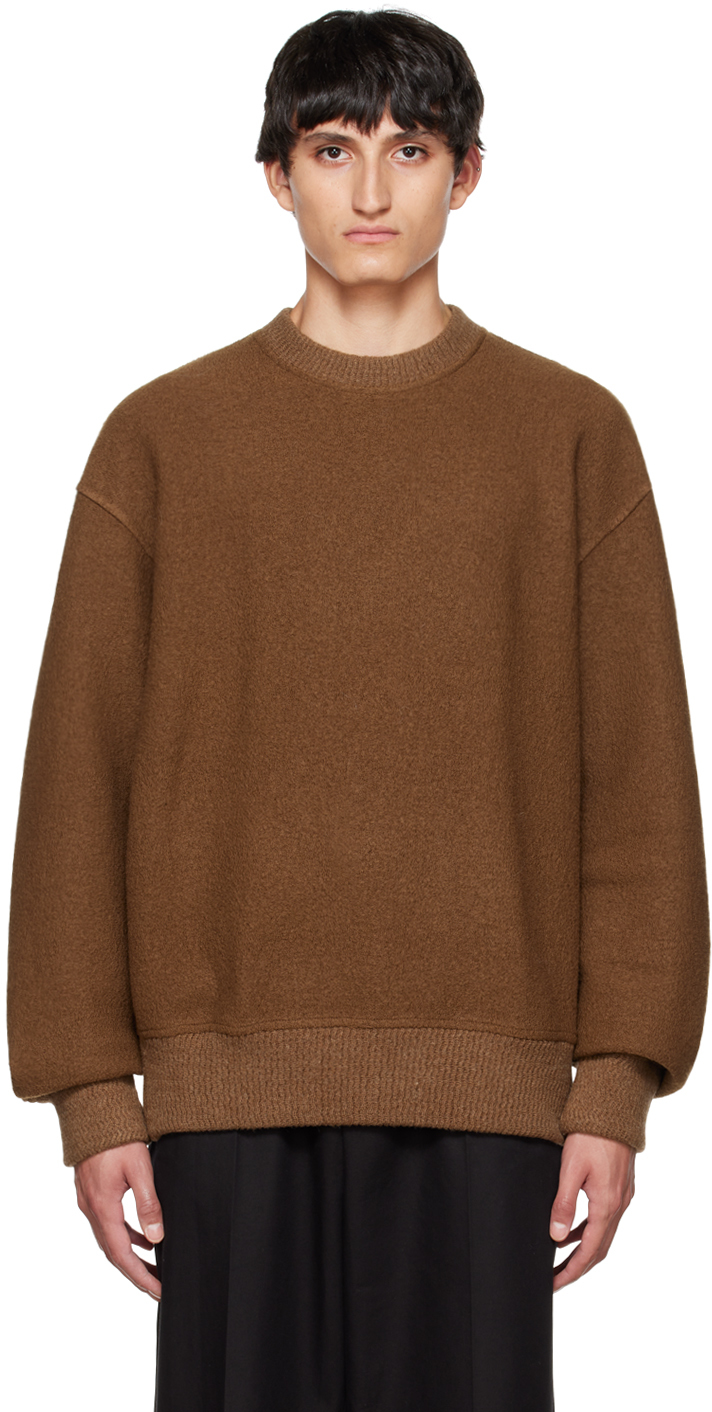 SSENSE Exclusive Brown Crewneck Sweater by System on Sale