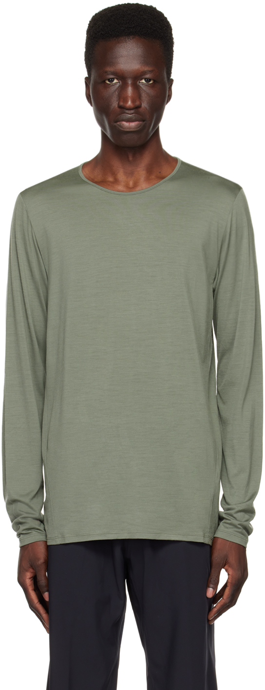 Veilance Khaki Frame Long Sleeve T-shirt In Forage