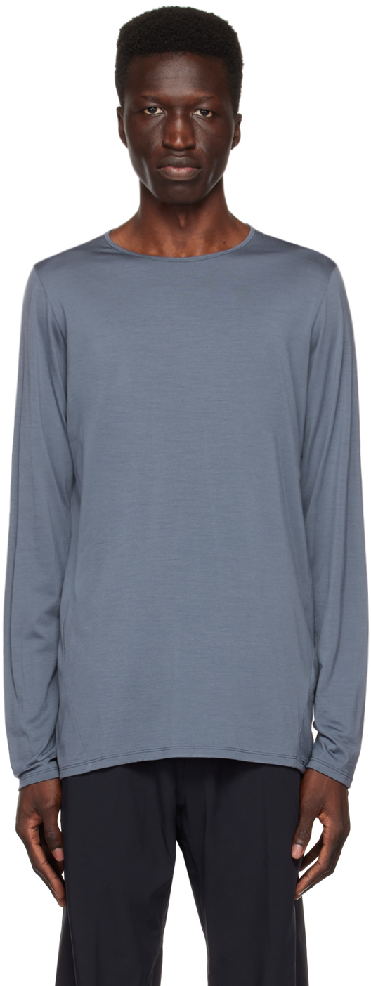 Veilance: Navy Frame Long Sleeve T-Shirt | SSENSE