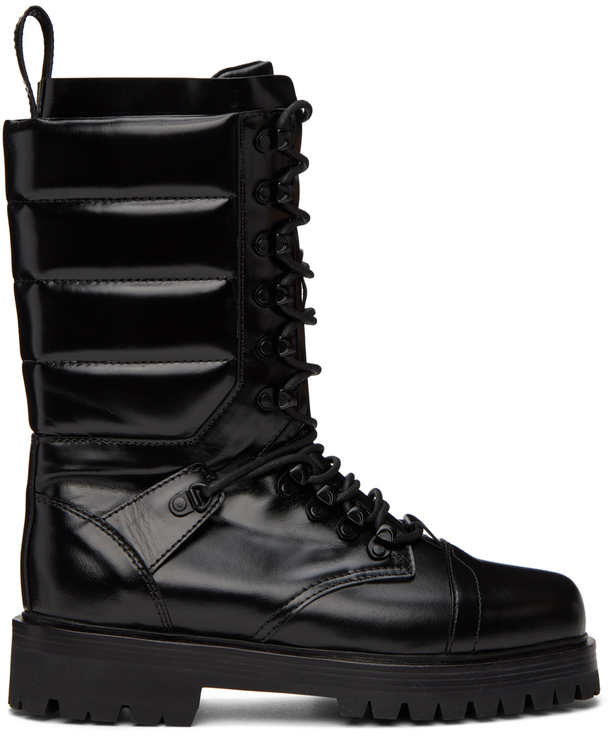 Black & Brown Tread Lace-Up Boots Ssense Uomo Scarpe Stivali Stivali stringati 