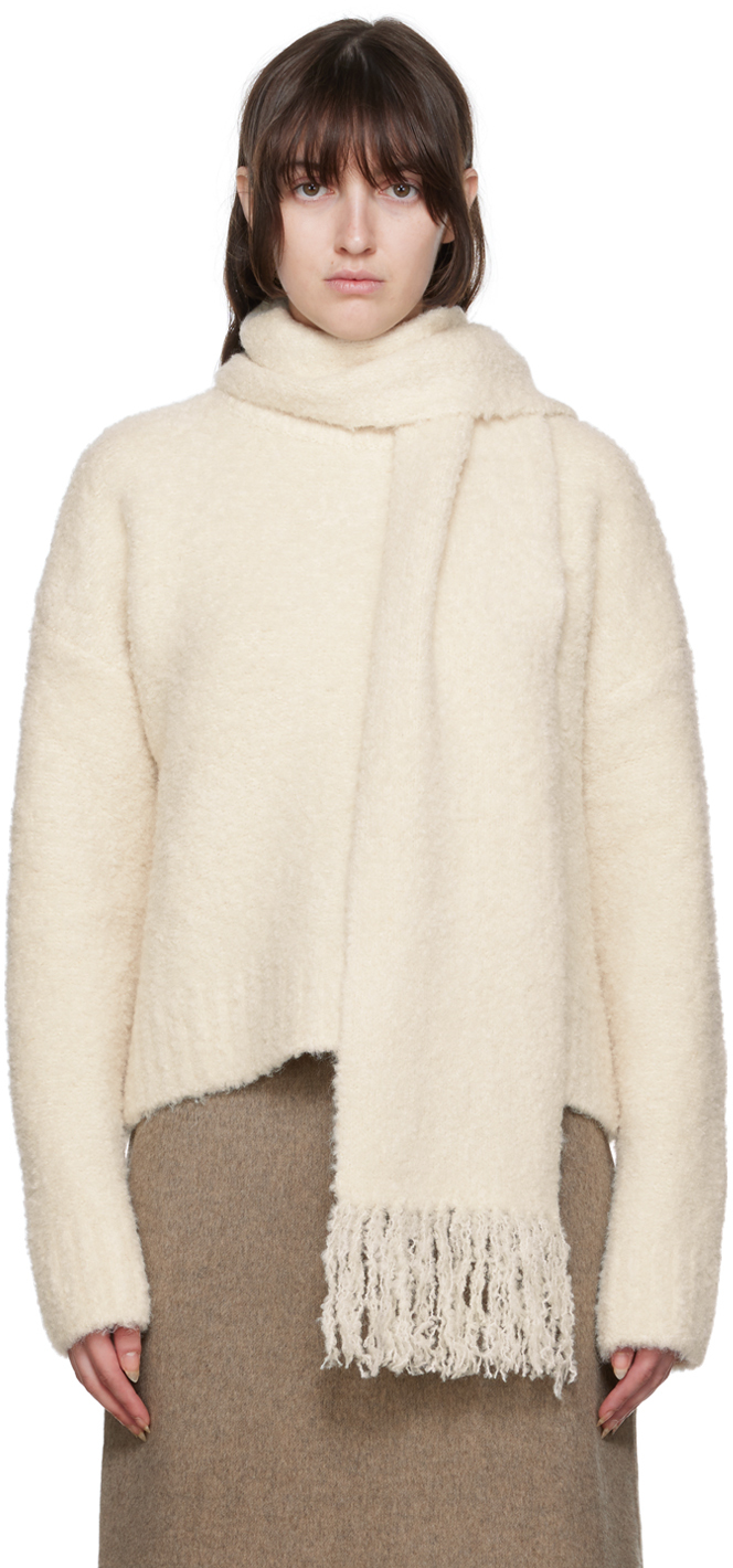 LE17SEPTEMBRE Off-White Scarf Sweater