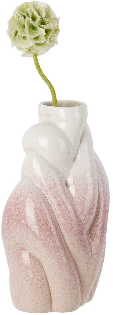 Polymorf Ssense Exclsuive White & Pink Bubbler Vase In Pink To White