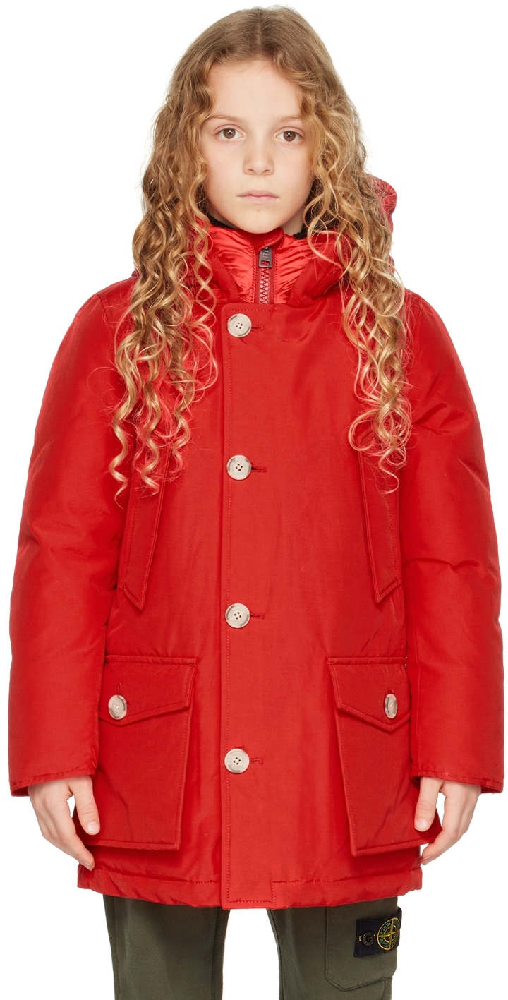 Kids Red Arctic Down Parka by Woolrich on Sale