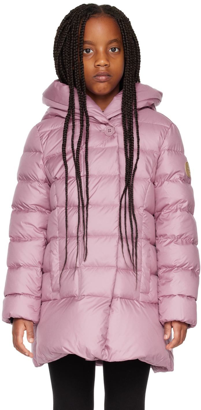 Kids Pink Quilted Down Jacket by Woolrich SSENSE