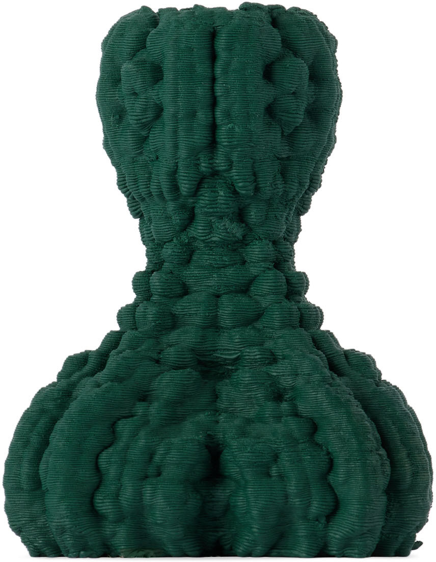 Polymorf Ssense Exclusive Green Bark Candle Holder In Deep Green