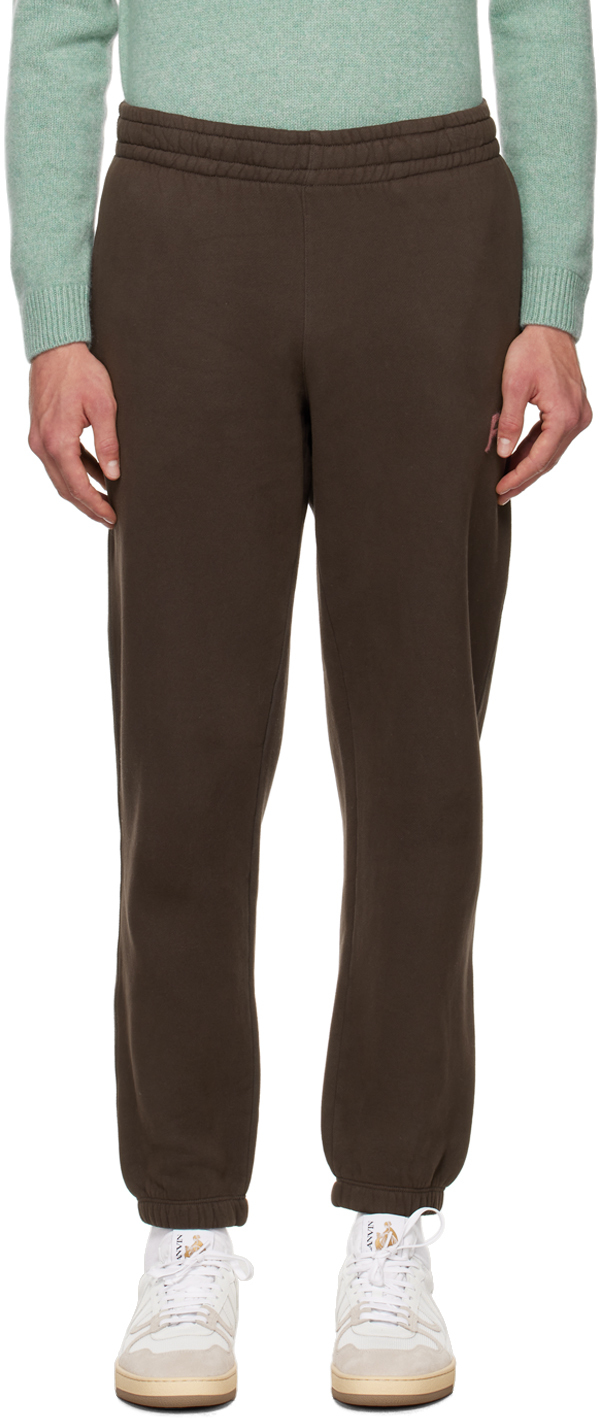 Shop President's Brown Embroidered Lounge Pants In Coffee Brown