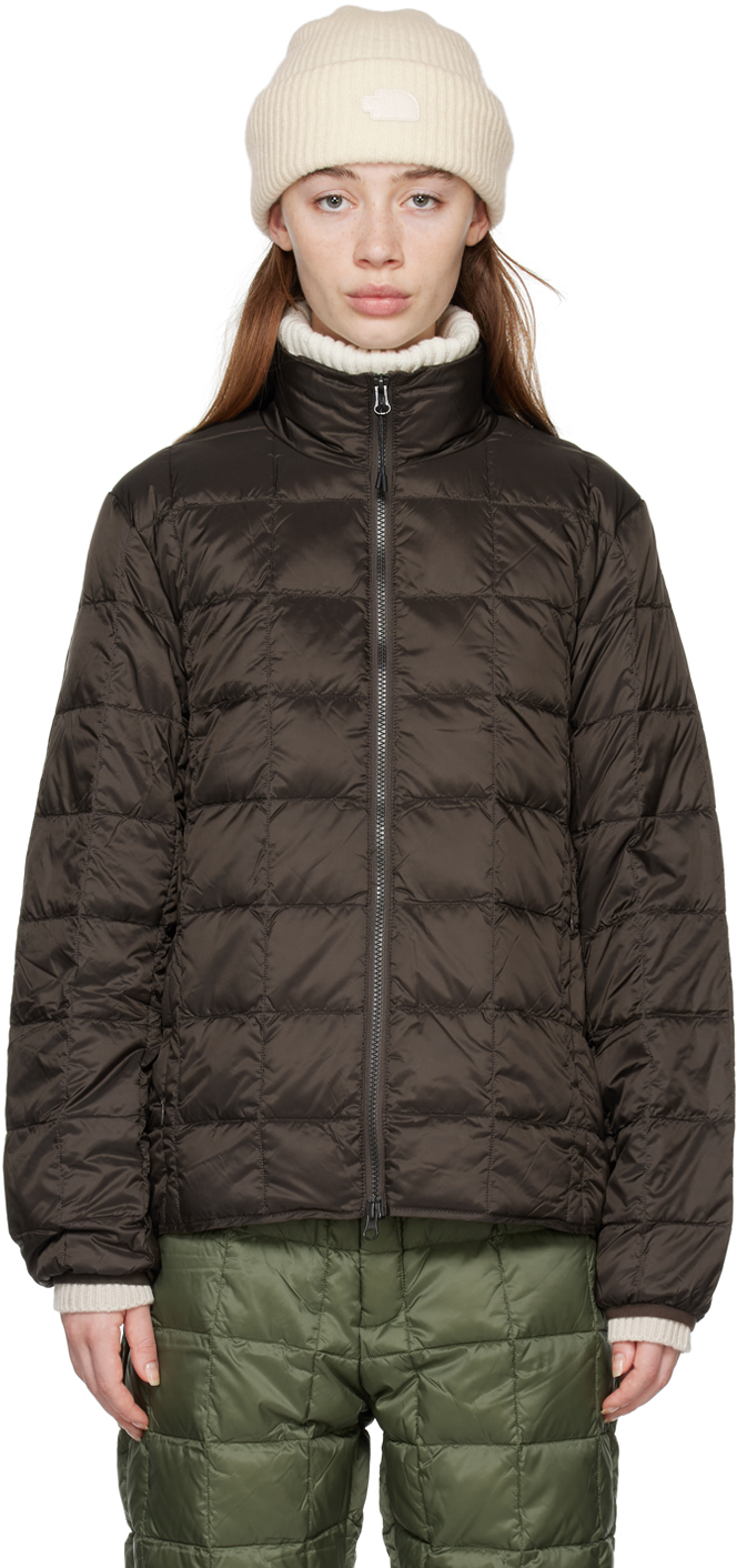 Taion Brown High Neck Down Jacket In D.choco