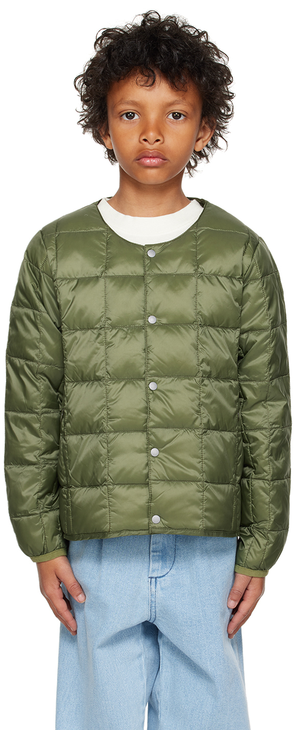 Taion Kids Khaki Quilted Down Jacket In Olive | ModeSens