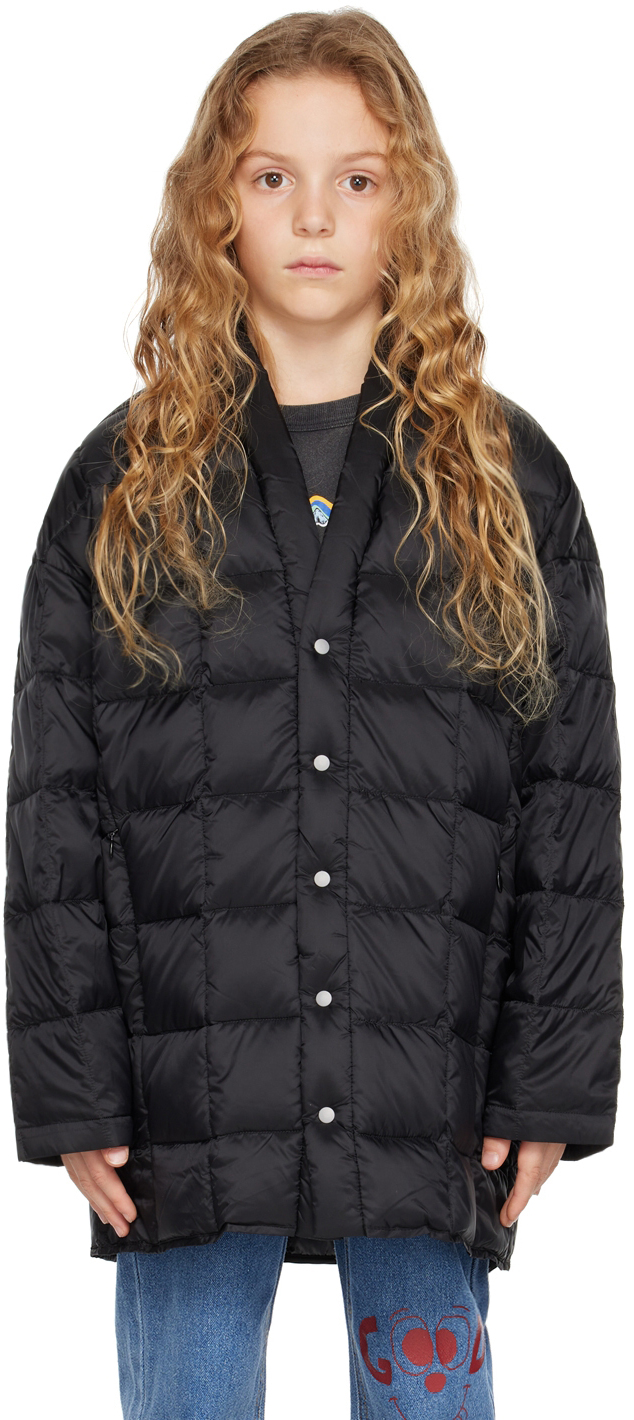 Taion Kids Black Haten Down Jacket In Black/d.charcoal