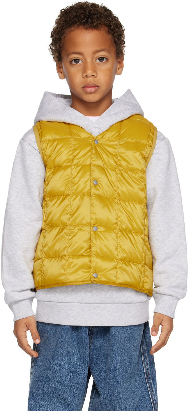 Taion Kids Yellow Quilted Down Vest In D.yellow