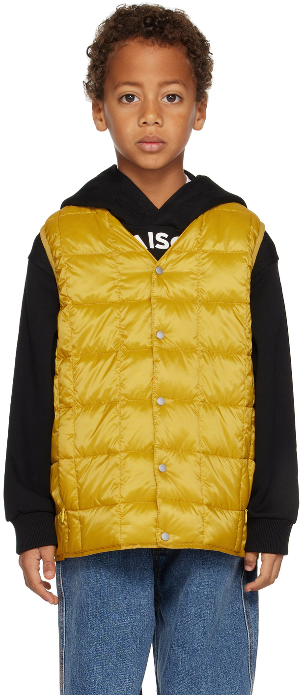 Taion Kids Yellow Quilted Down Vest In D.yellow