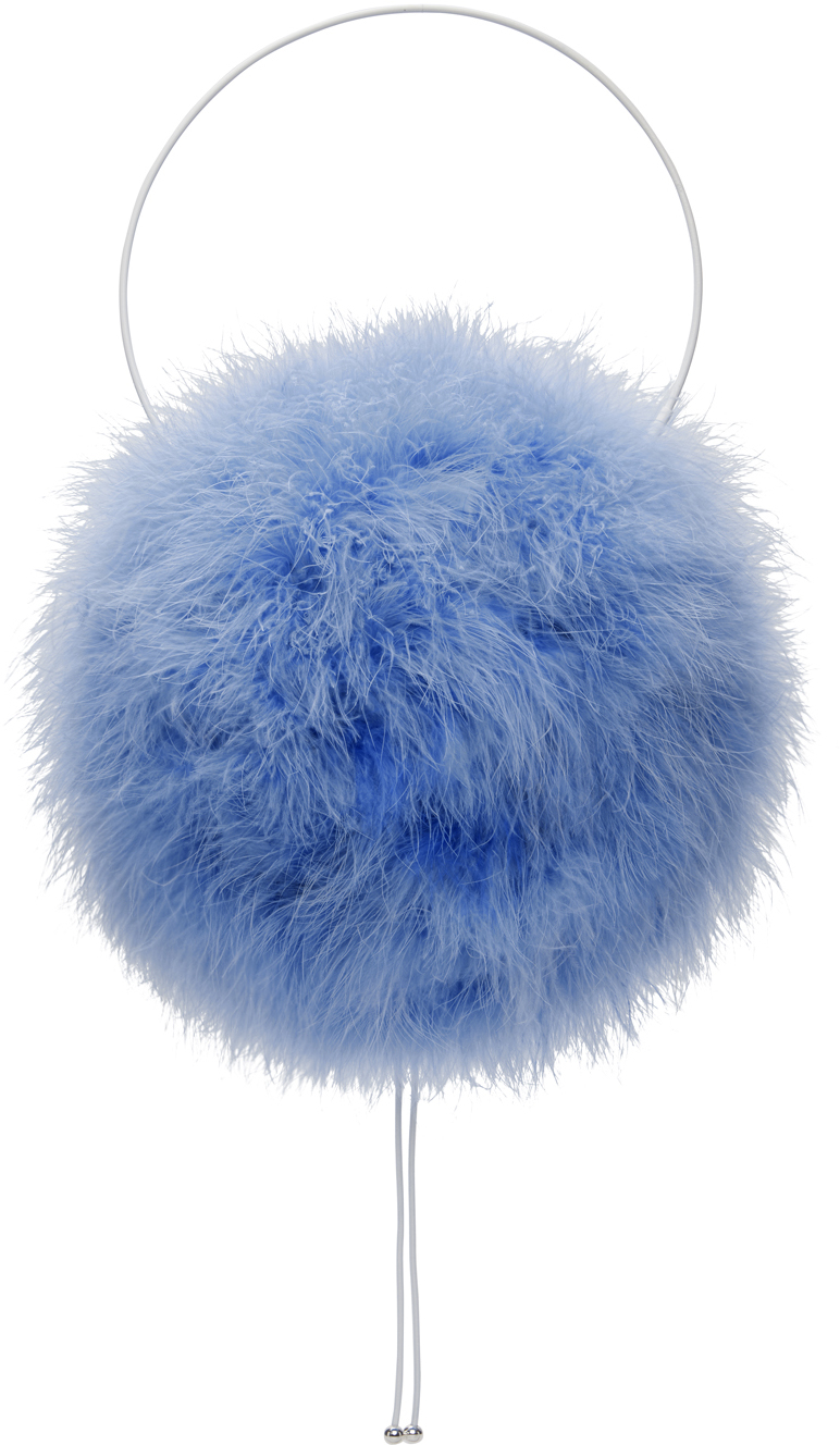 FAL-ASH Blue Feather Hoop Bag