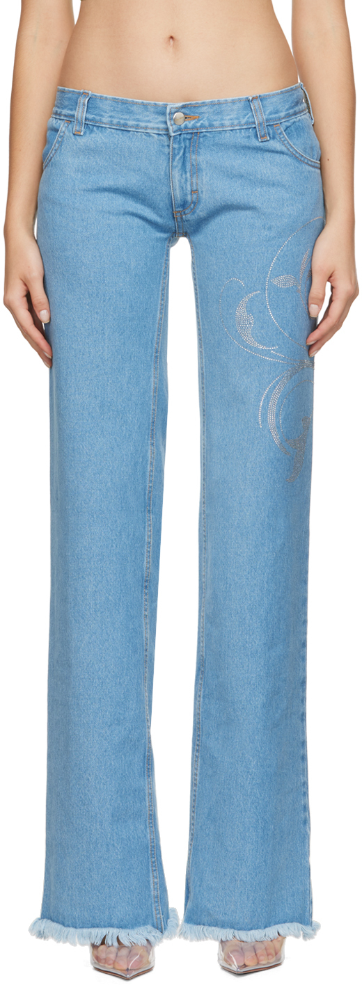 FAL-ASH Blue Rhinestone Jeans