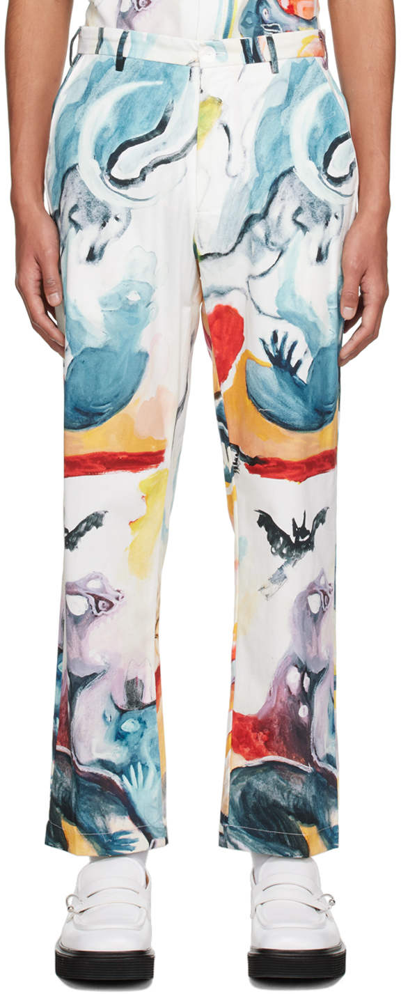 ENDLESS JOY OFF-WHITE PIPE DREAM TROUSERS