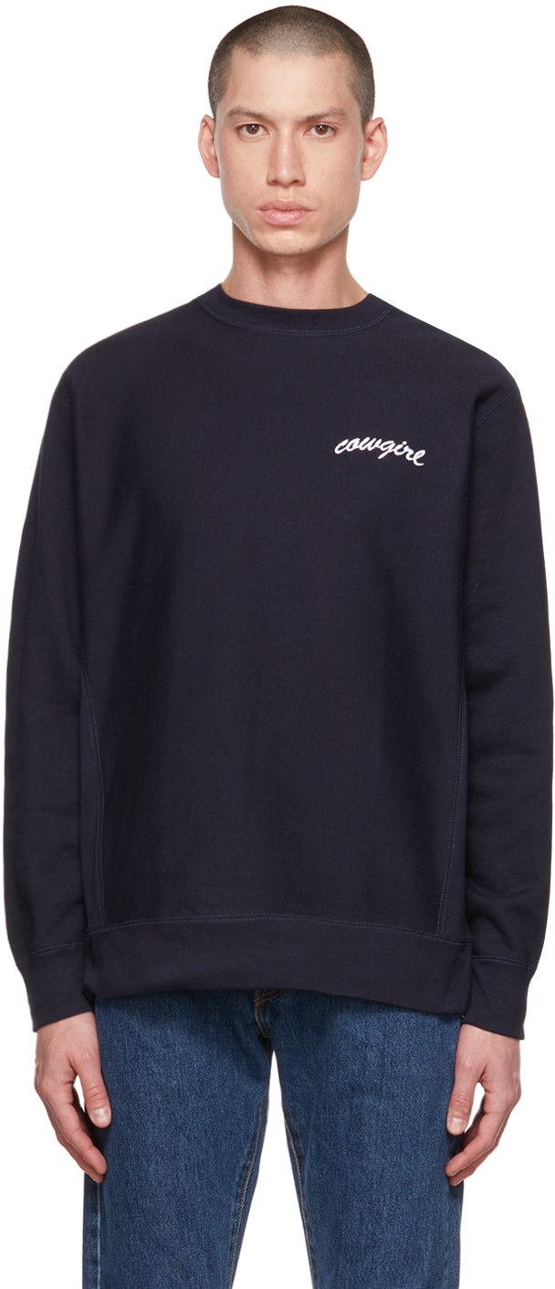 Navy Embroidered Sweatshirt by Cowgirl Blue Co on Sale