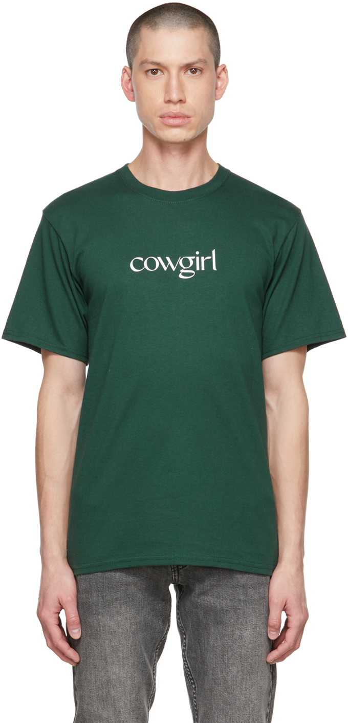 Cowgirl Blue Co: Green Printed T-Shirt | SSENSE
