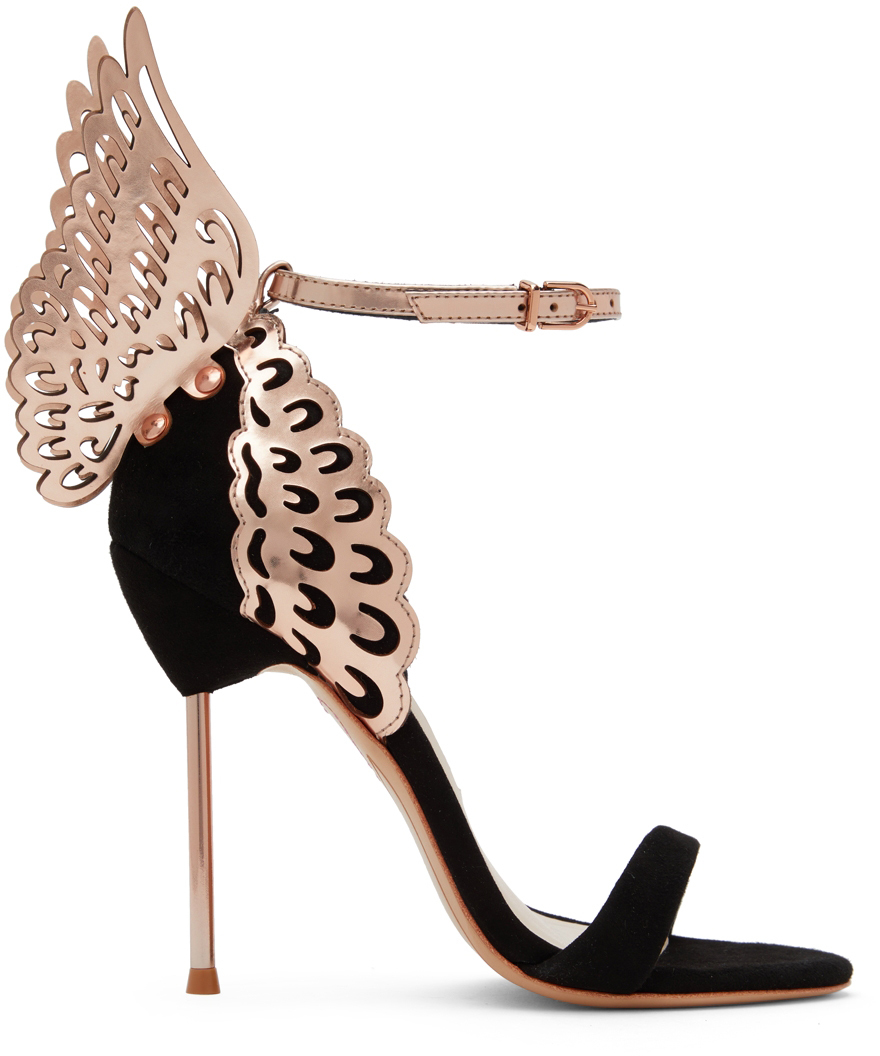 Black Evangeline Heeled Sandals by Sophia Webster on Sale
