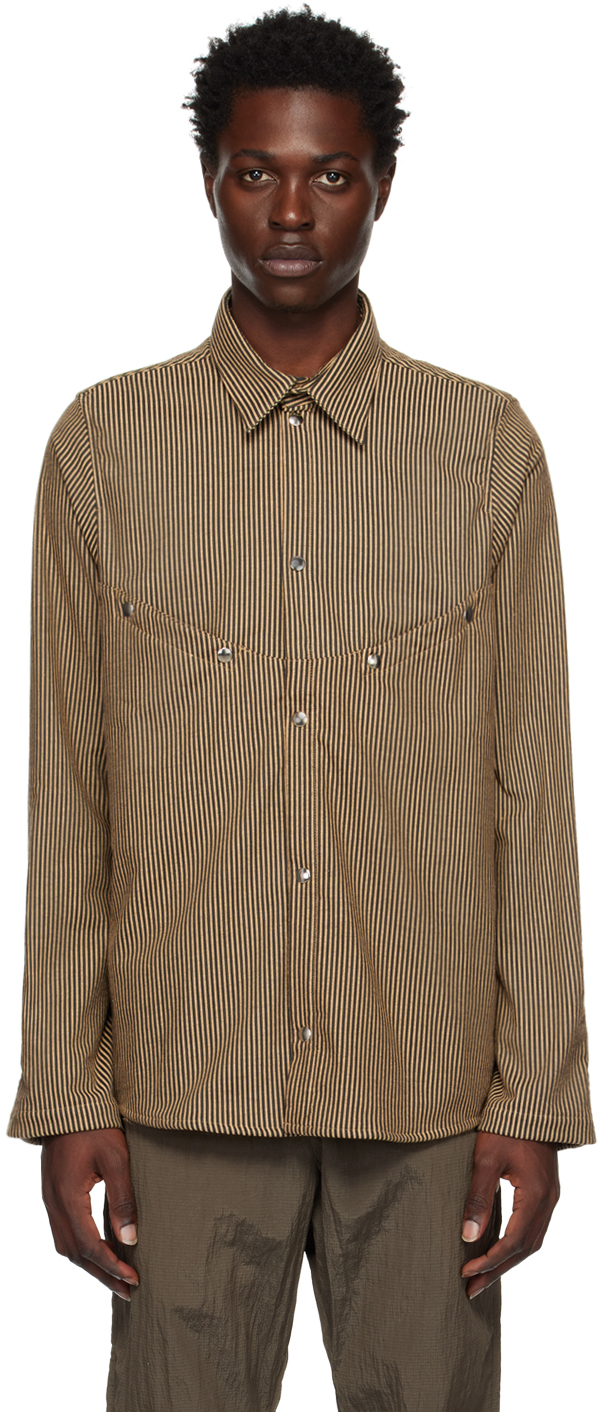 Ranra Jor Stripe Snap Front Shirt In Chalk Stripe | ModeSens