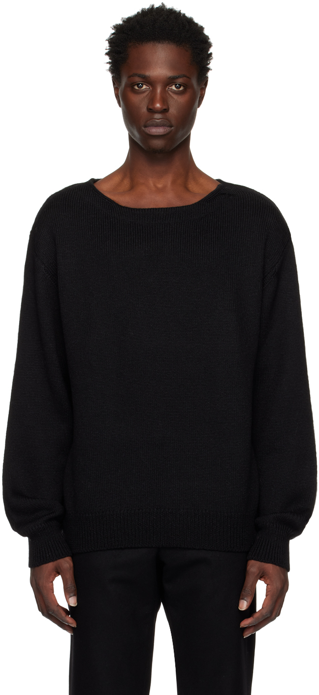 RANRA: Black Shoulder-Zip Sweater | SSENSE UK