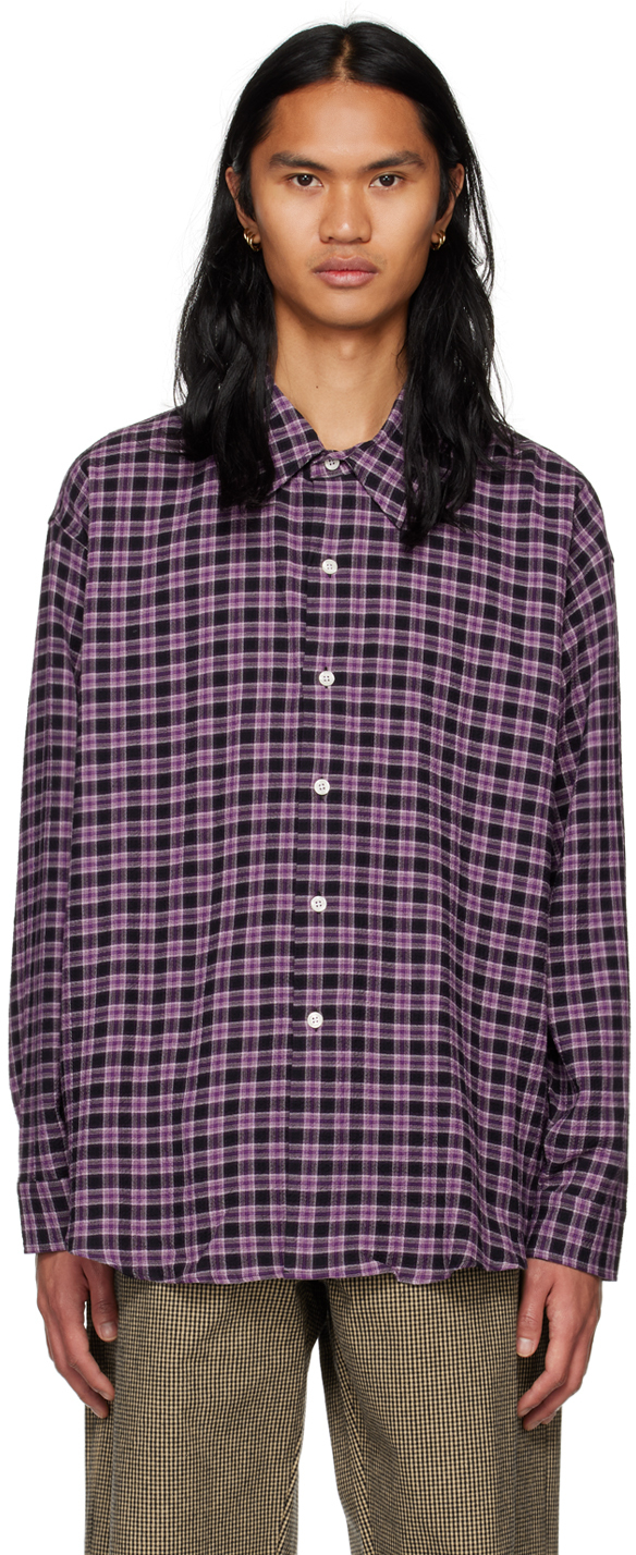 Mfpen Purple Exact Shirt In Dark Purple Check